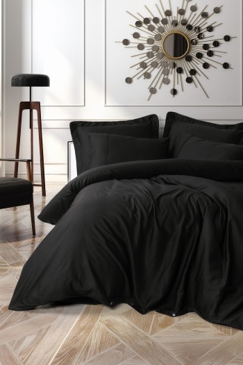 Cotton Box Silky Saten Çift Kişilik Nevresim Takımı Siyah