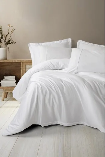 Cotton Box Silky Saten King Size Nevresim Takımı Beyaz