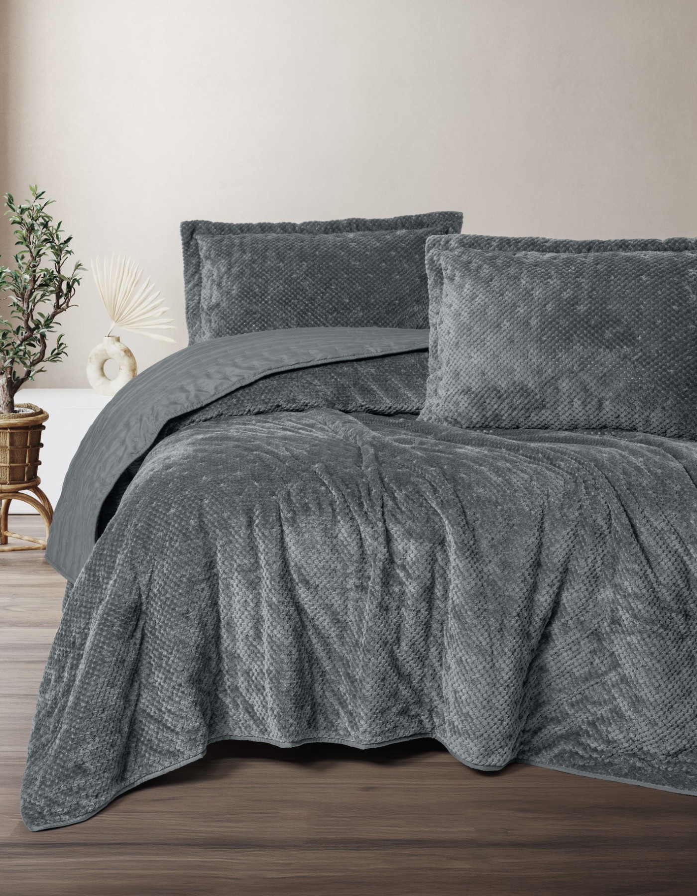 Cotton Box Softnest Çift Kişilik Yatak Örtüsü Boleta K.Gri Cotton Box Softnest Çift Kişilik Yatak Örtüsü Boleta K.Gri