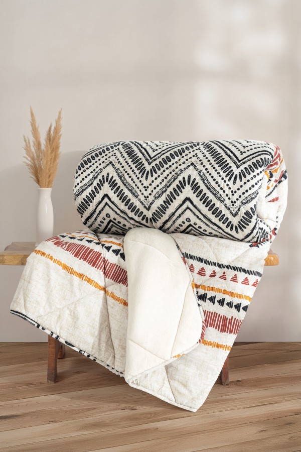 Cotton Box Velvet Çift Kişilik Yorgan Fellix Bej 195x215 cm