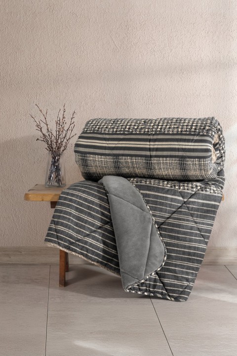 Cotton Box Velvet Çift Kişilik Yorgan Timbre Antrasit 195x215 cm