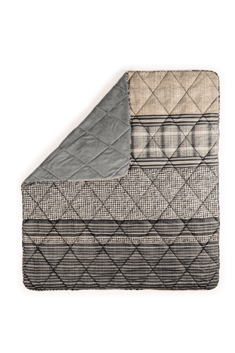 Cotton Box Velvet Çift Kişilik Yorgan Timbre Antrasit 195x215 cm detay görseli
