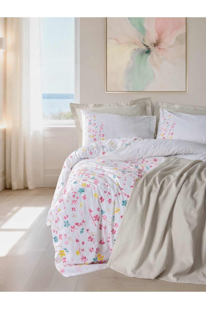 Cotton Box Vivid Çift Kişilik Pikeli Nevresim Takımı Flare Bej