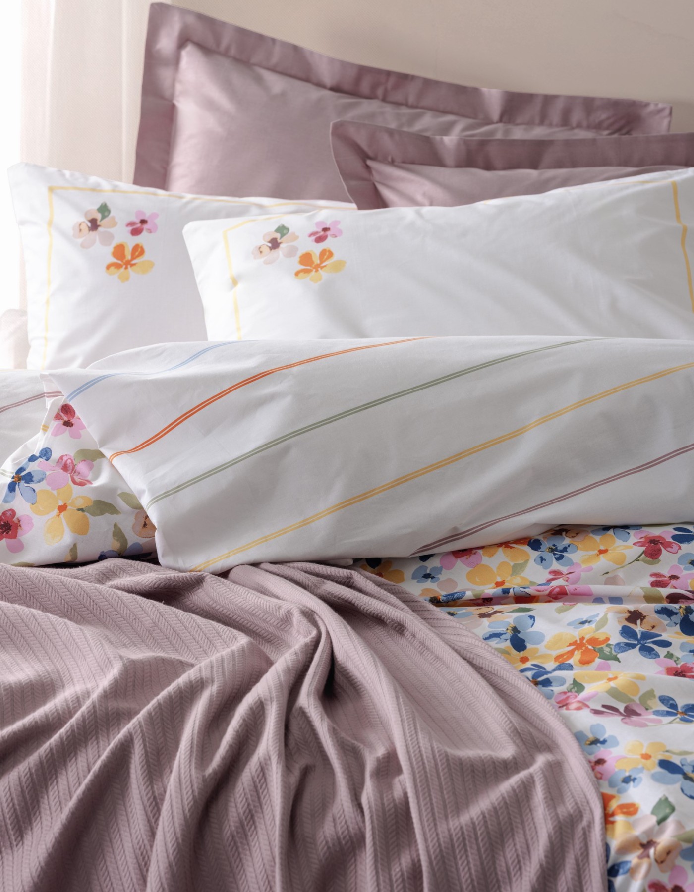 Cotton Box Vivid Çift Kişilik Pikeli Nevresim Takımı Flurry Lila