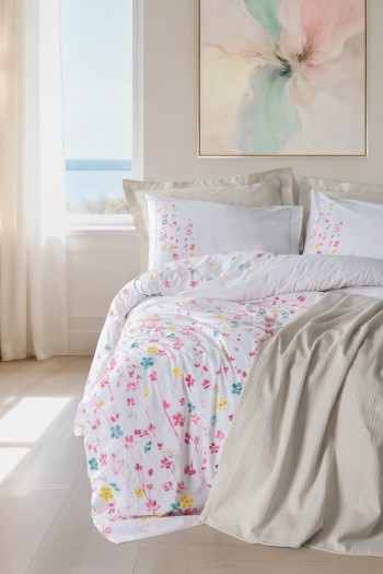 Cotton Box Vivid Tek Kişilik Pikeli Nevresim Takımı Flare Bej