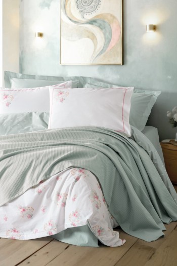 Cotton Box Vivid Tek Kişilik Pikeli Nevresim Takımı Minty Mint