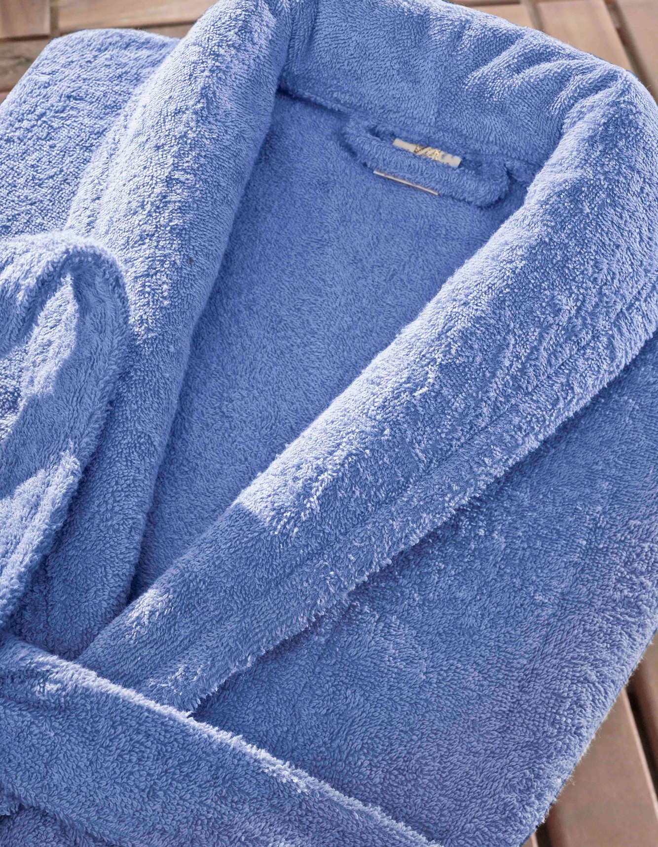 Dallas Serisi Şal Yaka Otel Bornozu - Mavi Dallas Serisi Şal Yaka Otel Bornozu - Mavi