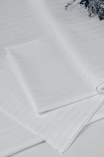 Hermes Serisi 83Tel Pamuk Polyester Saten Otel Çarşafı 1cm Çizgili Hermes Serisi 83Tel Pamuk Polyester Saten Otel Çarşafı 1cm Çizgili