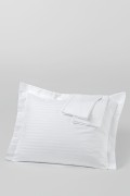 Hermes Serisi 83Tel Pamuk Polyester Saten Otel Yastık Kılıfı 1cm Çizgili