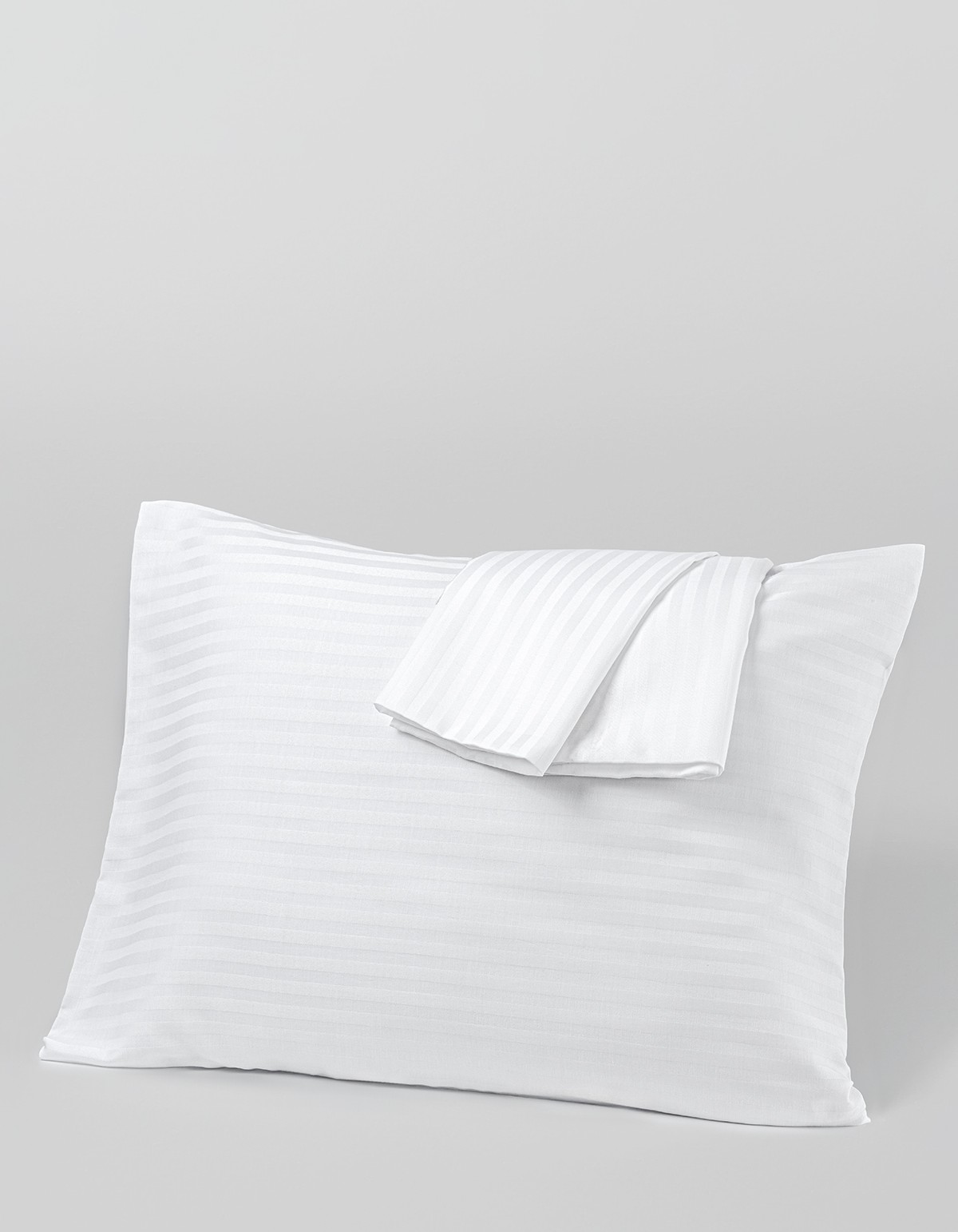 Hermes Serisi 83Tel Pamuk Polyester Saten Otel Yastık Kılıfı 1cm Çizgili