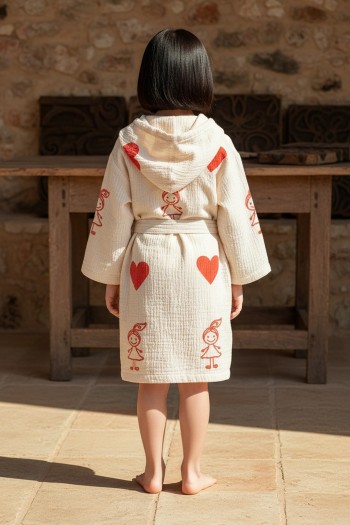 Varol %100 Organik, El İşçiliği Taş Baskı Çocuk Bornozu - Baby Varol %100 Organik, El İşçiliği Taş Baskı Çocuk Bornozu - Baby