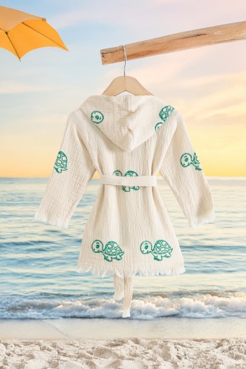 Varol %100 Organik, El İşçiliği Taş Baskı Çocuk Bornozu - Kaplu Varol %100 Organik, El İşçiliği Taş Baskı Çocuk Bornozu - Kaplu