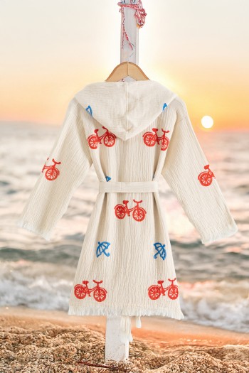 Varol %100 Organik, El İşçiliği Taş Baskı Garson Boy Bornozu - Bisiklet Varol %100 Organik, El İşçiliği Taş Baskı Garson Boy Bornozu - Bisiklet