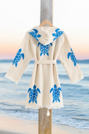 Varol %100 Organik, El İşçiliği Taş Baskı Garson Boy Bornozu - Caretta Varol %100 Organik, El İşçiliği Taş Baskı Garson Boy Bornozu - Caretta