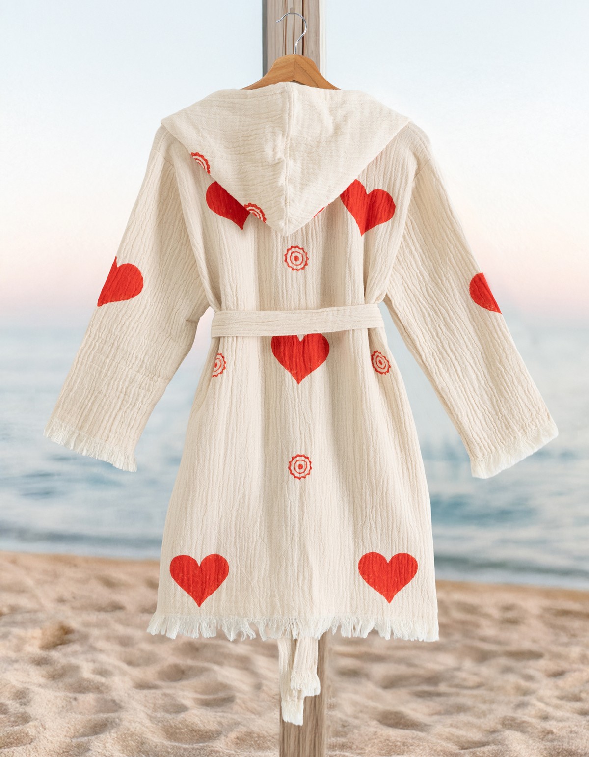 Varol %100 Organik, El İşçiliği Taş Baskı Garson Boy Bornozu - Lovely Varol %100 Organik, El İşçiliği Taş Baskı Garson Boy Bornozu - Lovely