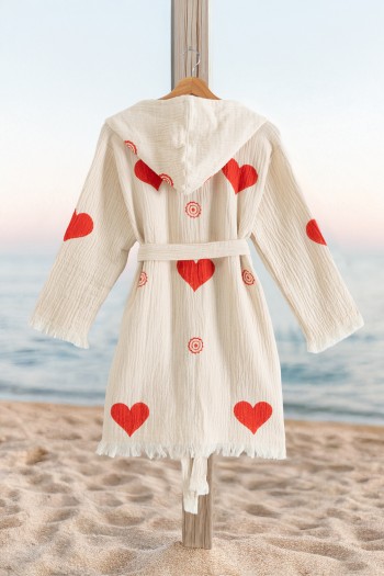 Varol %100 Organik, El İşçiliği Taş Baskı Garson Boy Bornozu - Lovely Varol %100 Organik, El İşçiliği Taş Baskı Garson Boy Bornozu - Lovely