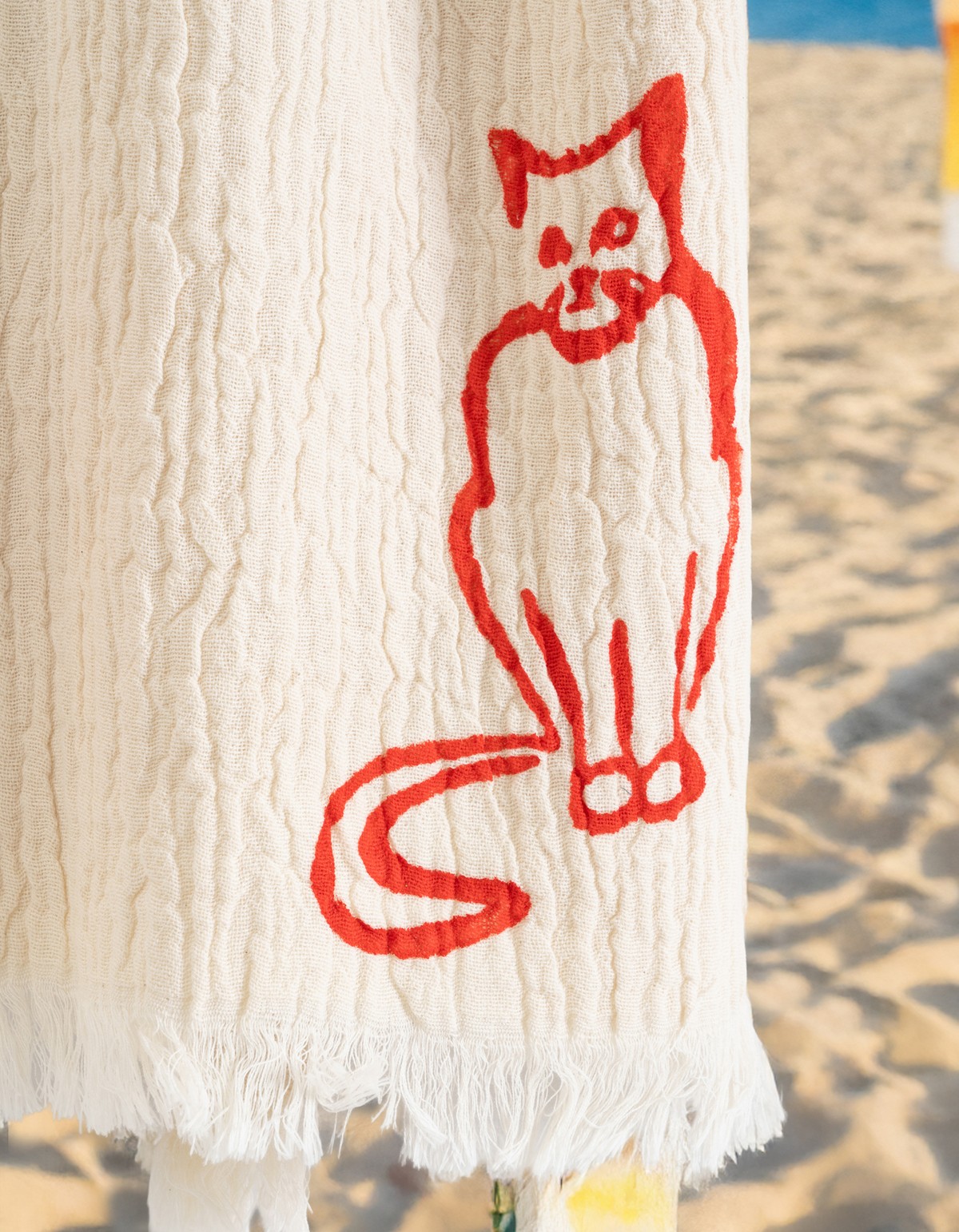 Varol %100 Organik, El İşçiliği Taş Baskı Garson Boy Bornozu - Pisi