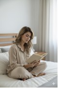 Varol %100 Pamuk Müslin Kadın Pijama Takımı - BEJ görseli 7