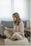 Varol %100 Pamuk Müslin Kadın Pijama Takımı - BEJ görseli 8
