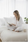 Varol %100 Pamuk Müslin Kadın Pijama Takımı - BEYAZ görseli 3