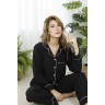 Varol %100 Pamuk Müslin Kadın Pijama Takımı - SİYAH