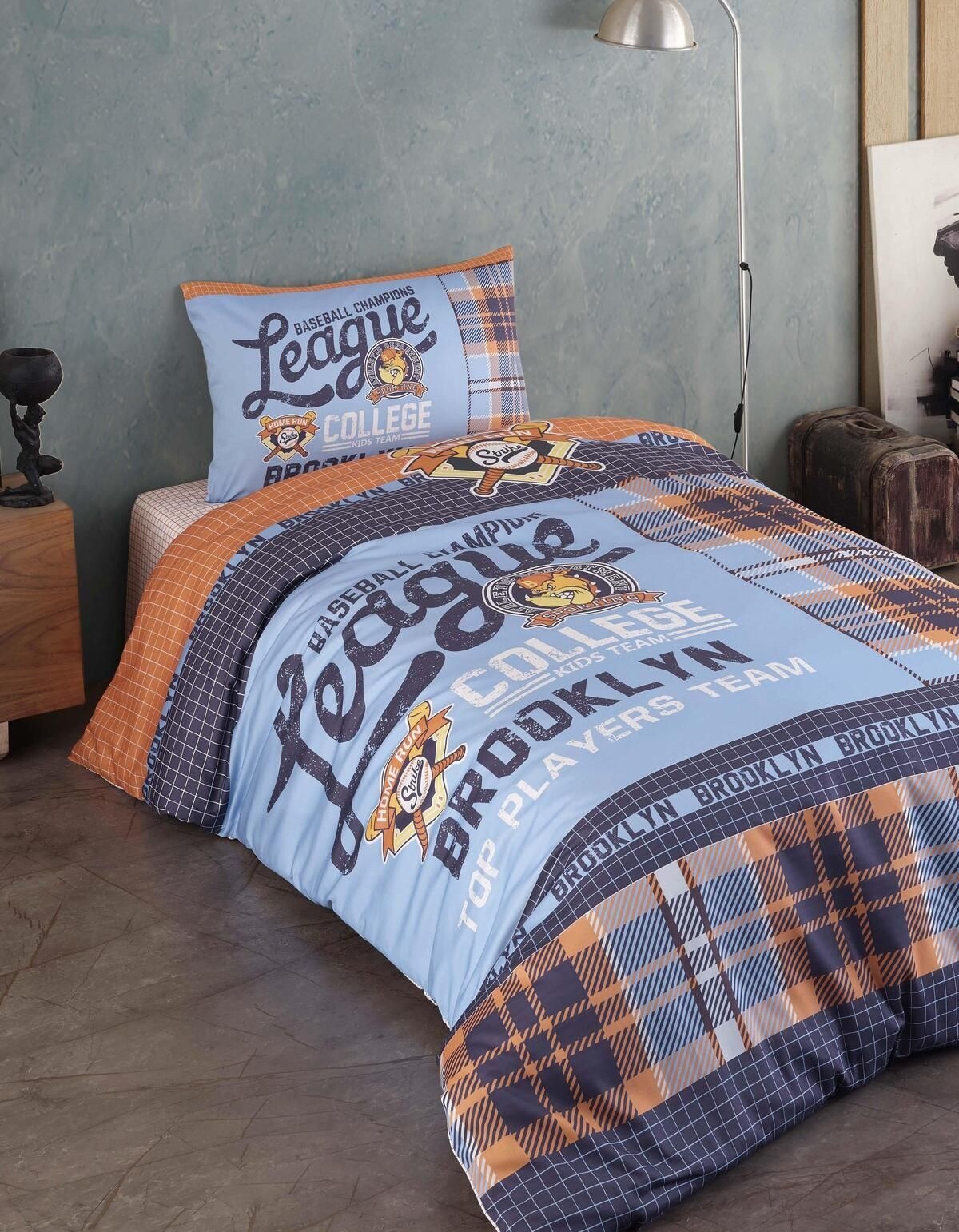 Varol %100 Pamuk Saten Genç Nevresim Takımı - Baseball