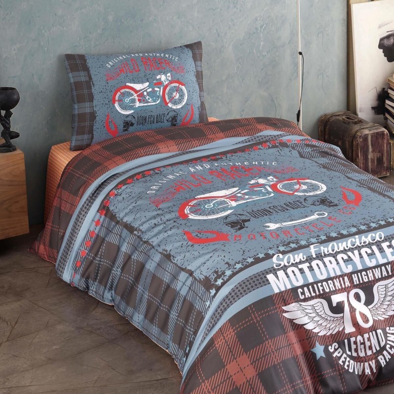 Varol %100 Pamuk Saten Genç Nevresim Takımı - Motorcycle