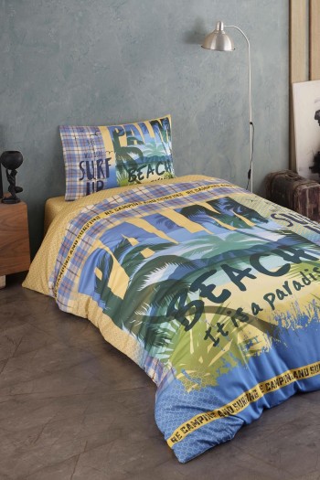 Varol %100 Pamuk Saten Genç Nevresim Takımı - Palm Beach