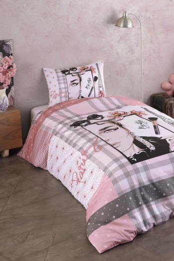 Varol %100 Pamuk Saten Genç Nevresim Takımı - Paris