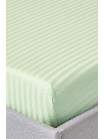 Varol %100 Pamuk Saten Stripe Battal Boy (King Size) Lastikli Çarşaf Takımı – 30 cm – 2 Yastık Kılıfı – 180x200