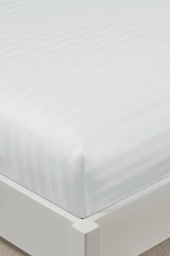 Varol %100 Pamuk Saten Stripe Battal Boy (King Size) Lastikli Çarşaf Takımı – 30 cm – 2 Yastık Kılıfı – 180x200 - EKRU-180X200CM