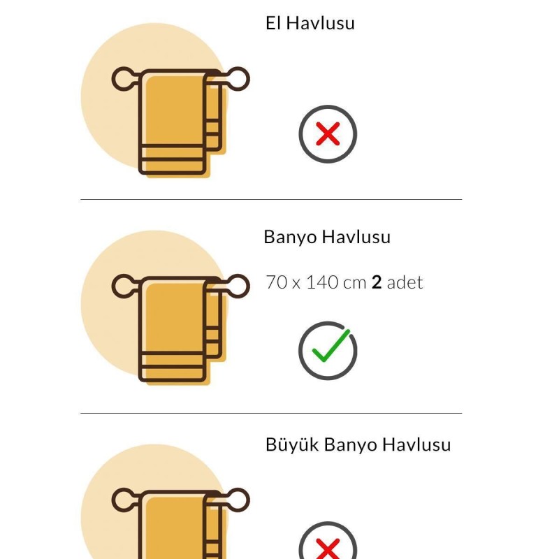 Varol 2 Adet Themis Serisi Otel Banyo Havlusu 70x140 500gr