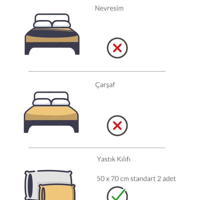 Varol 2 Adet Zeus Serisi Pamuk Saten Otel Yastık Kılıfı 50x70