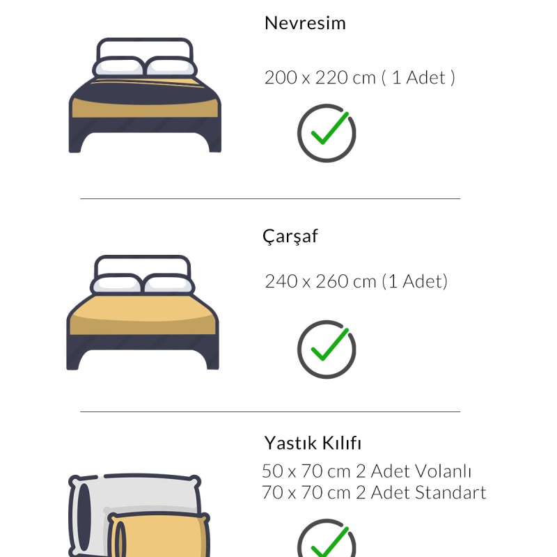 Varol 250 TC Bambu Karışımlı Pamuk Saten Nevresim Takımı – Çift Kişilik - SANTE