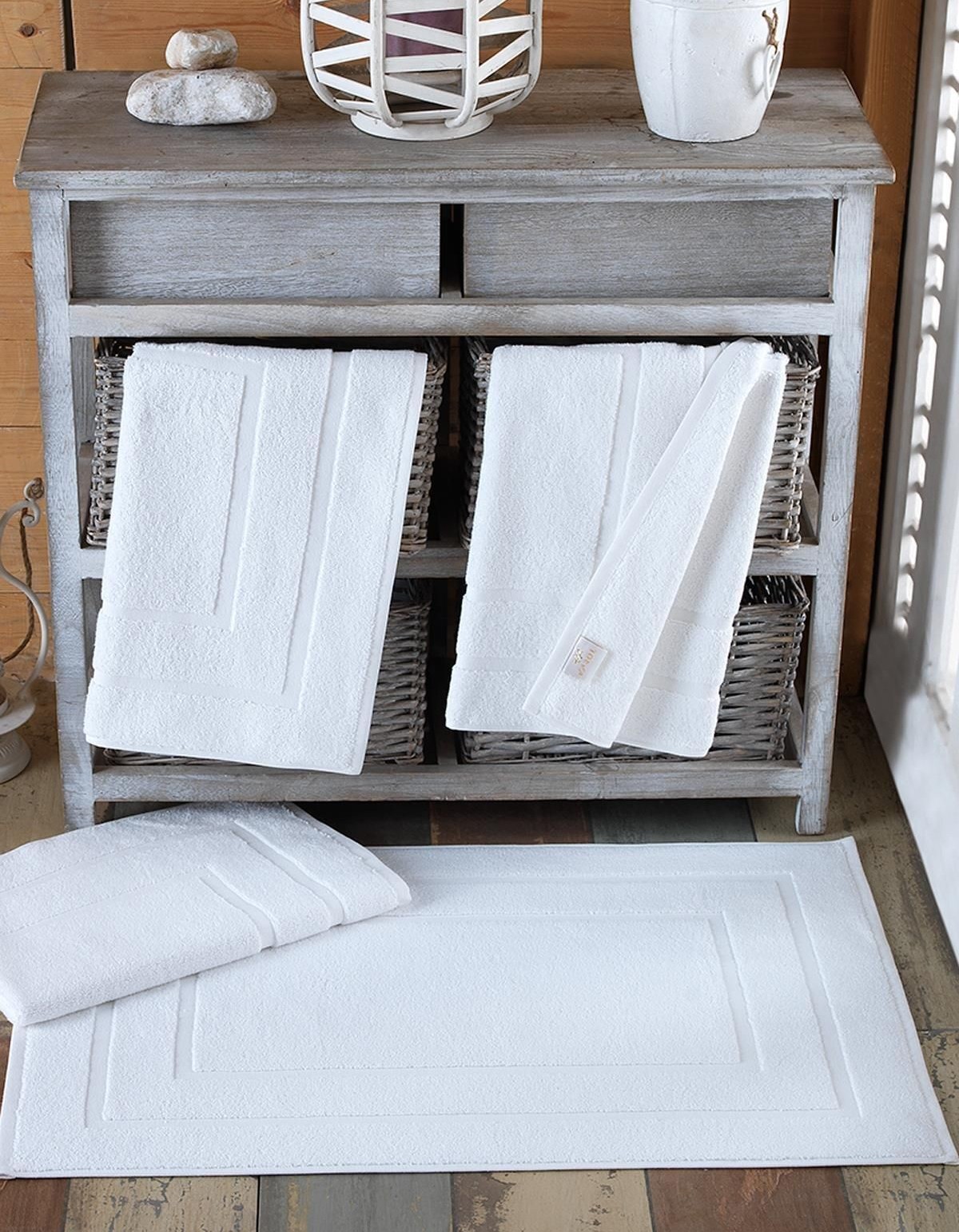 Varol 4 Adet Odelia Serisi Ayak Havlu 50x70 250gr Beyaz