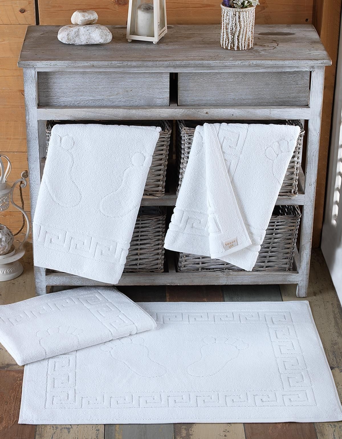 Varol 4 Adet Talia Serisi Ayak Havlusu 50x70 250gr Beyaz