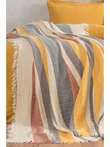 Varol 4 Katlı %100 Pamuk Müslin Pike & Yatak Örtüsü – 230x250 cm