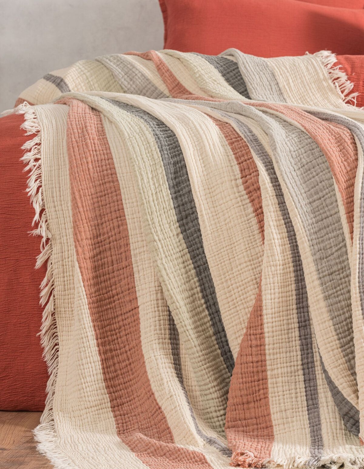 Varol 4 Katlı %100 Pamuk Müslin Pike & Yatak Örtüsü – 230x250 cm