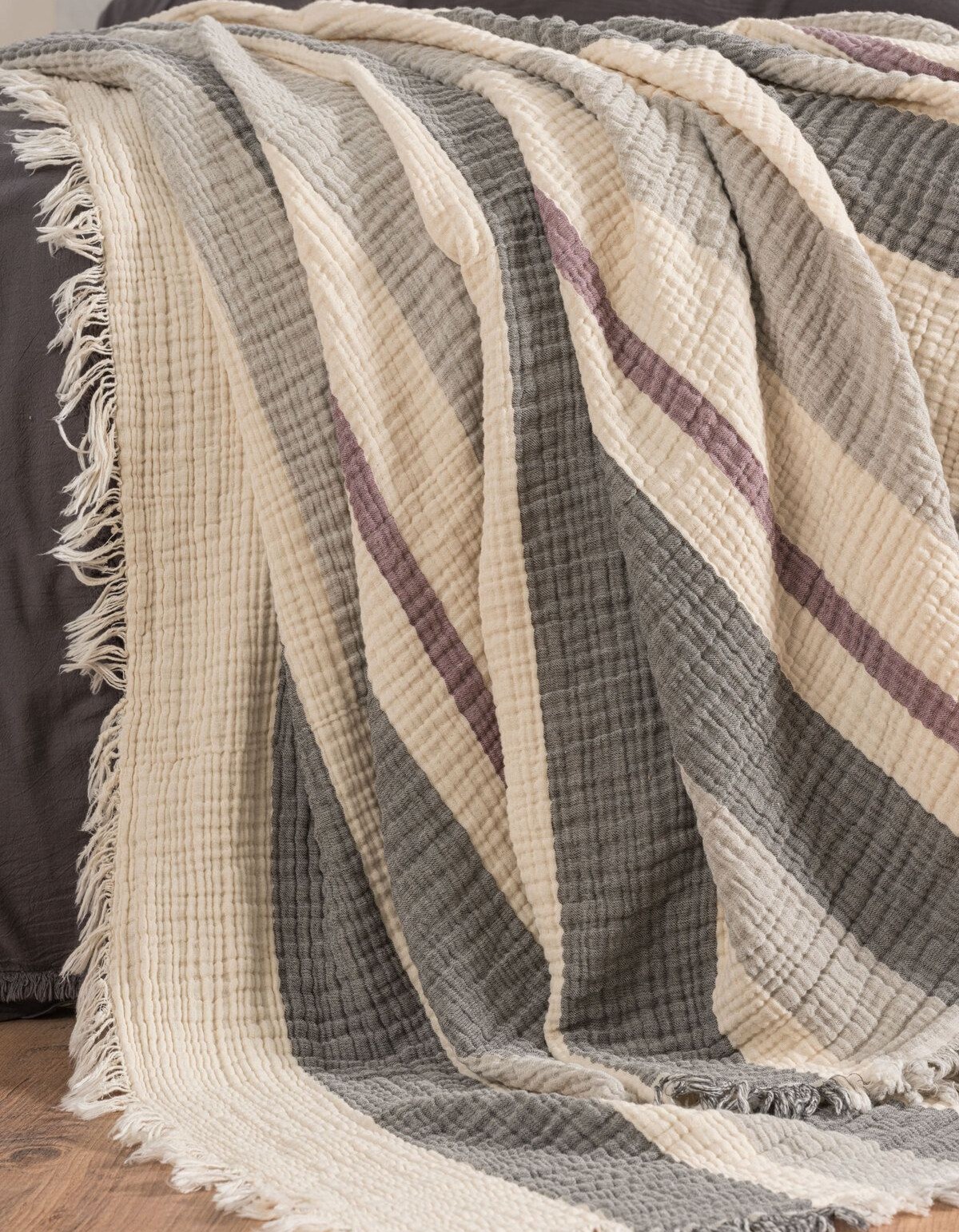 Varol 4 Katlı %100 Pamuk Müslin Pike & Yatak Örtüsü – 230x250 cm