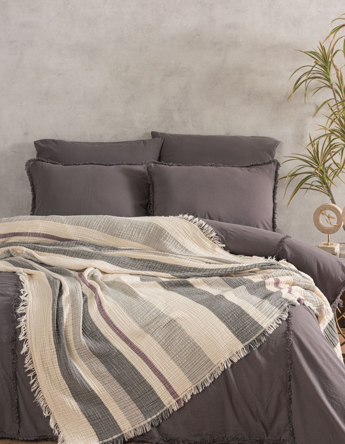 Varol 4 Katlı %100 Pamuk Müslin Pike & Yatak Örtüsü – 230x250 cm