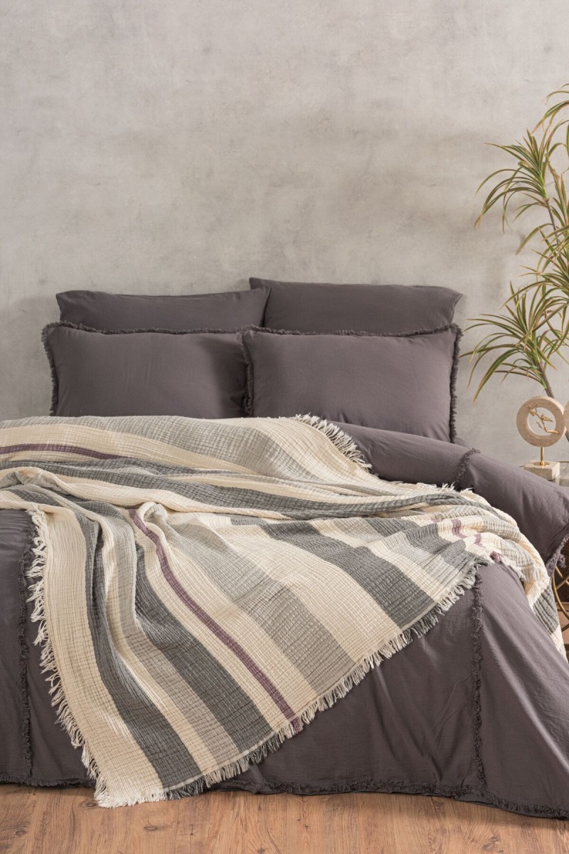 Varol 4 Katlı %100 Pamuk Müslin Pike & Yatak Örtüsü – 230x250 cm detay görseli