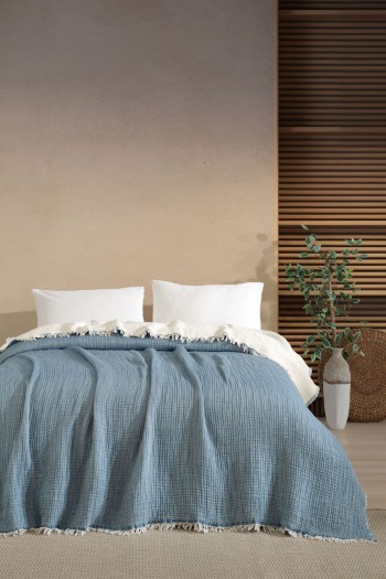 Varol 5 Katlı %100 Pamuk Müslin Yatak Örtüsü – 230x240 cm
