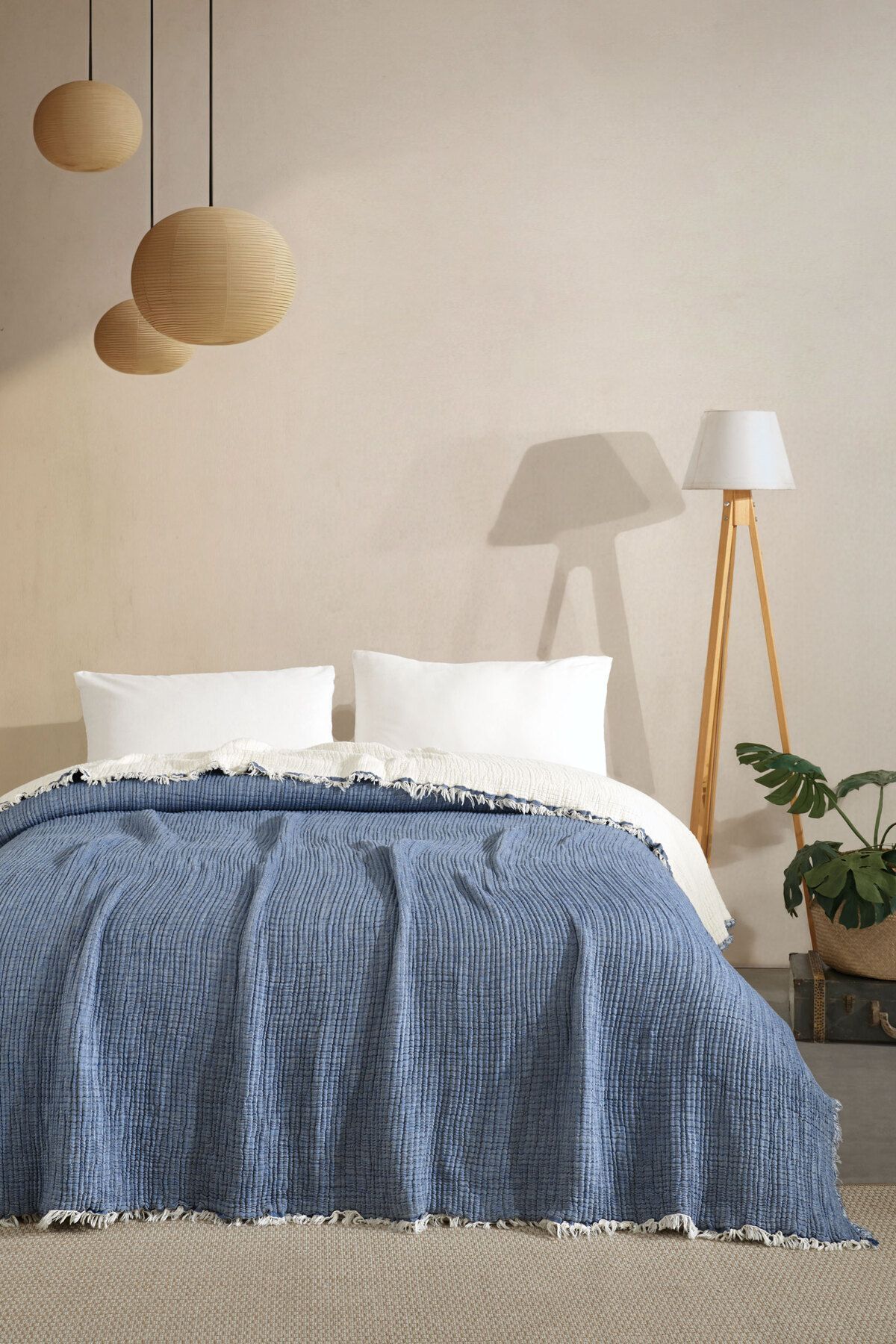 Varol 5 Katlı Çift Kişilik %100 Pamuk Müslin Yatak Örtüsü – 230x240 cm