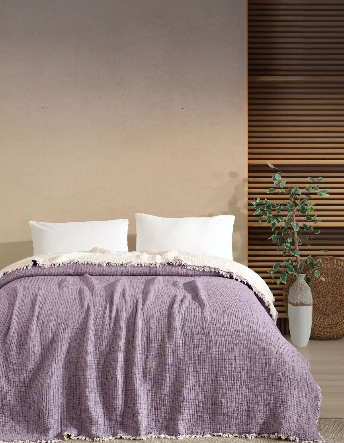 Varol 5 Katlı Çift Kişilik %100 Pamuk Müslin Yatak Örtüsü – 230x240 cm