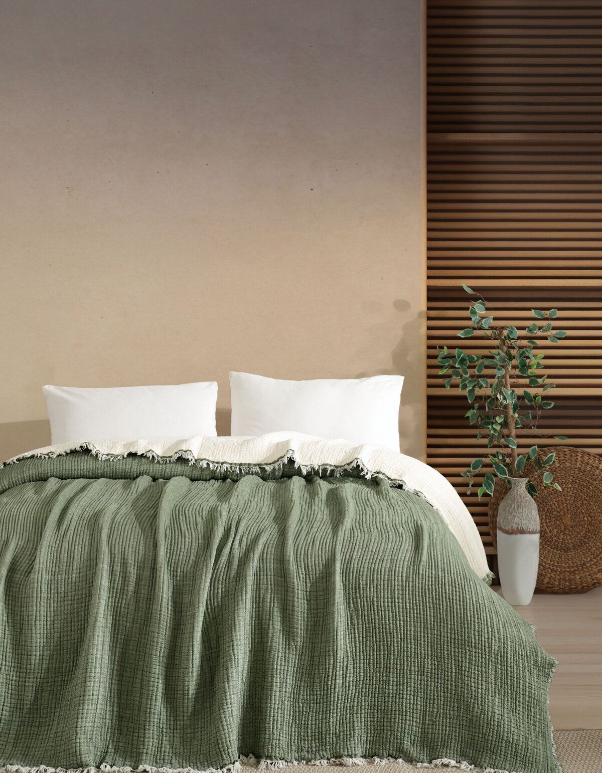 Varol 5 Katlı Çift Kişilik %100 Pamuk Müslin Yatak Örtüsü – 230x240 cm