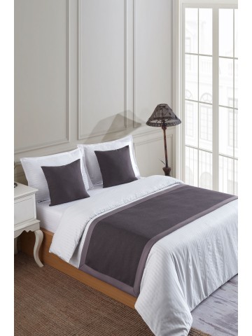 Varol 70x250 Yatak Şalı (Runner) ve 2 Adet 45x45 Kırlent Seti – Otel Konsept Lüx Dekoratif Set