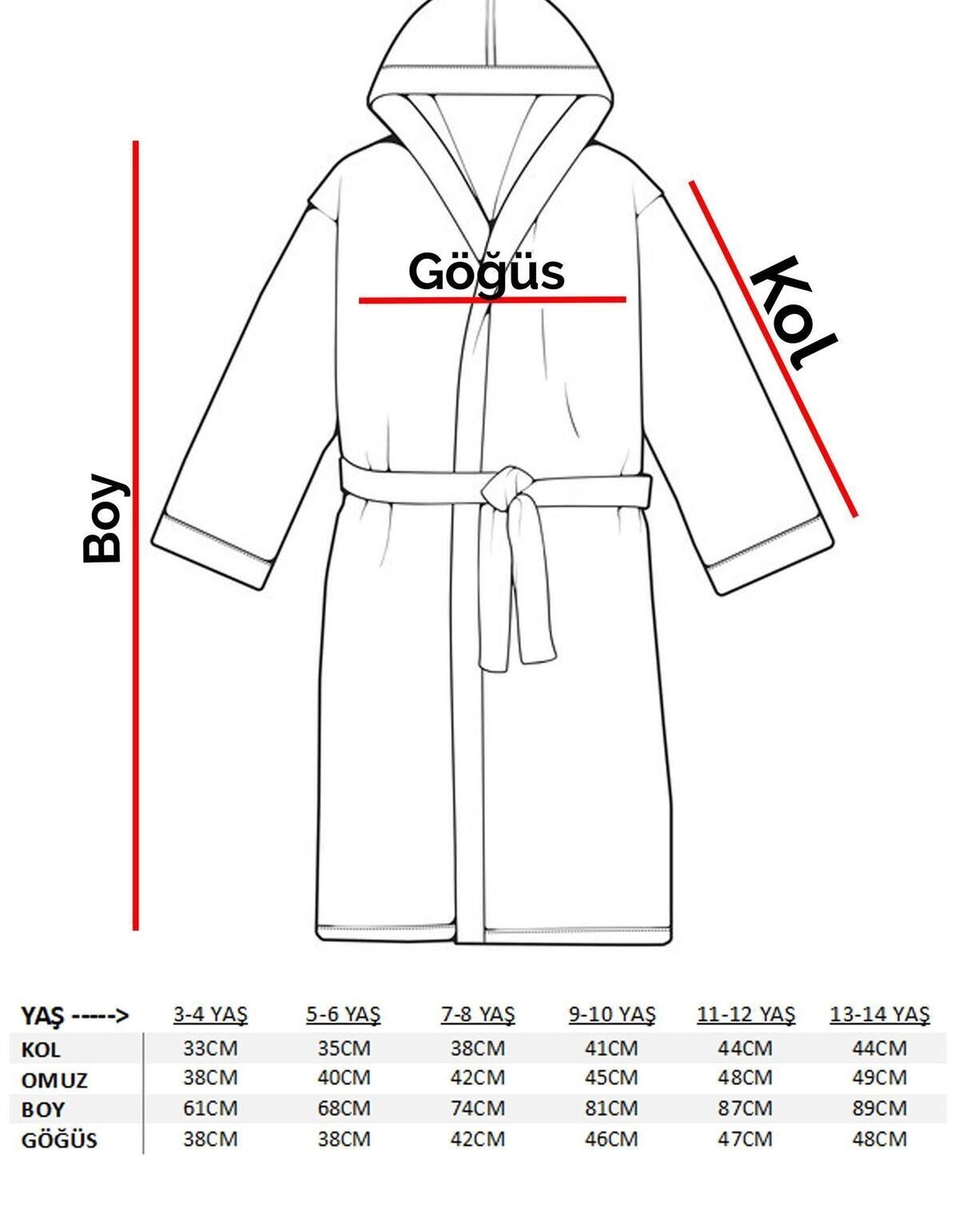 Varol Bambu Nakışlı Çocuk Bornozu - M.Craft Varol Bambu Nakışlı Çocuk Bornozu - M.Craft