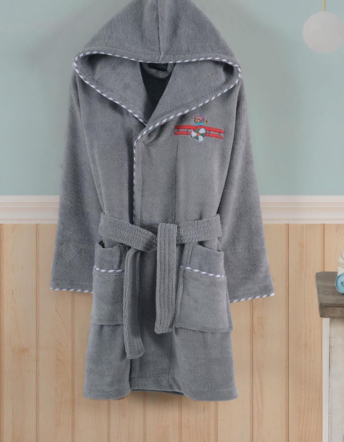 Varol Bambu Nakışlı Çocuk Bornozu - Pilot