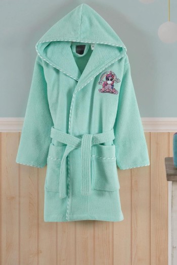 Varol Bambu Nakışlı Çocuk Bornozu - Unicorn Varol Bambu Nakışlı Çocuk Bornozu - Unicorn