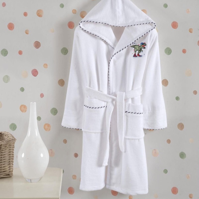 Varol Bambu Nakışlı Garson Boy Bornoz - Dino